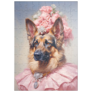 Darstellung des Puzzle Motivs puzzleplate Regal Victorian German Shepherd Portrait 100 Puzzle