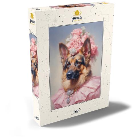 Darstellung des Puzzle Motivs Königliches viktorianisches Porträt eines Deutschen Schäferhunds Regal Victorian German Shepherd Portrait 500 Puzzle Schachtel Ansicht2
