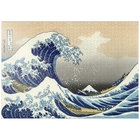 Darstellung des Puzzle Motivs Die große Welle vor Kanagawa – Ikonische japanische Kunst puzzleplate The Great Wave off Kanagawa, Katsushika Hokusai - Iconic Japanese Art 1000 Puzzle