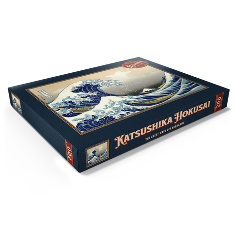 Darstellung des Puzzle Motivs Die große Welle vor Kanagawa – Ikonische japanische Kunst The Great Wave off Kanagawa, Katsushika Hokusai - Iconic Japanese Art 200 Puzzle Schachtel Ansicht1