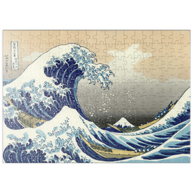 Darstellung des Puzzle Motivs Die große Welle vor Kanagawa – Ikonische japanische Kunst - Puzzleteile: 200