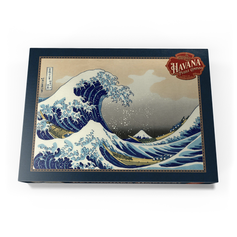 Darstellung des Puzzle Motivs Die große Welle vor Kanagawa – Ikonische japanische Kunst The Great Wave off Kanagawa, Katsushika Hokusai - Iconic Japanese Art 500 Puzzle Schachtel Ansicht3