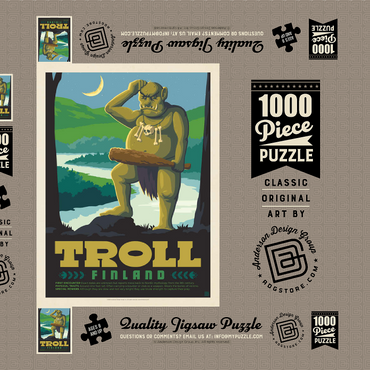 Darstellung des Puzzle Motivs Mythical Creatures: Troll (Finland) 1000 Puzzle Schachtel 3D Modell