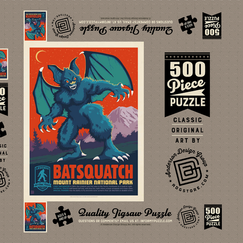 Darstellung des Puzzle Motivs Legends Of The National Parks: Mt Rainier's Batsquatch Legends Of The National Parks: Mt Rainier's Batsquatch 500 Puzzle Schachtel 3D Modell