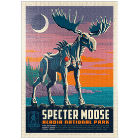 Darstellung des Puzzle Motivs Legends Of The National Parks: Acadia's Specter Moose - Puzzleteile: 1000
