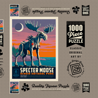 Darstellung des Puzzle Motivs Legends Of The National Parks: Acadia's Specter Moose 1000 Puzzle Schachtel 3D Modell
