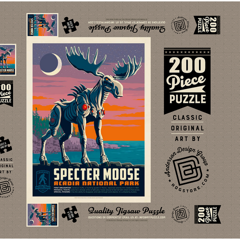 Darstellung des Puzzle Motivs Legends Of The National Parks: Acadia's Specter Moose Legends Of The National Parks: Acadia's Specter Moose 200 Puzzle Schachtel 3D Modell