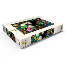 Alternative Darstellung des Puzzle-Motivs Blumenkranz-Dachs im Zauberwald – Puzzleteile: 1000