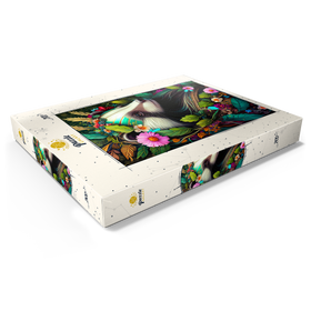 Alternative Darstellung des Puzzle-Motivs Blumenkranz-Dachs im Zauberwald – Puzzleteile: 200
