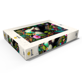 Alternative Darstellung des Puzzle-Motivs Blumenkranz-Dachs im Zauberwald – Puzzleteile: 500