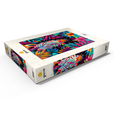 Darstellung des Puzzle Motivs Vibrant Zebra in Tropical Jungle 1000 Puzzle Schachtel Ansicht1