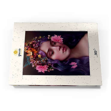 Darstellung des Puzzle Motivs Ethereal Woman with Floral Crown and Violet Hair 500 Puzzle Schachtel Ansicht3