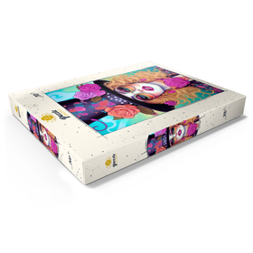 Alternative Darstellung des Puzzle-Motivs Retro-Glamour-Frau mit floralem Zylinderhut – Puzzleteile: 200