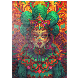 Darstellung des Puzzle Motivs Lebhafte Fantasiefigur in kunstvoller traditioneller Tracht - Puzzleteile: 200