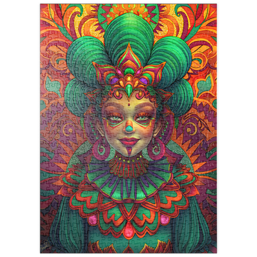 Darstellung des Puzzle Motivs puzzleplate Vibrant Fantasy Woman in Ornate Cultural Attire 500 Puzzle