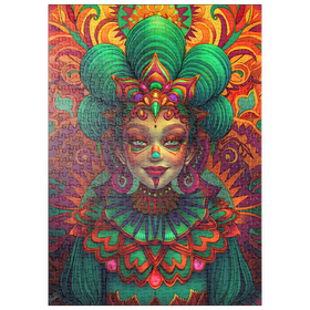 Darstellung des Puzzle Motivs Lebhafte Fantasiefigur in kunstvoller traditioneller Tracht - Puzzleteile: 500