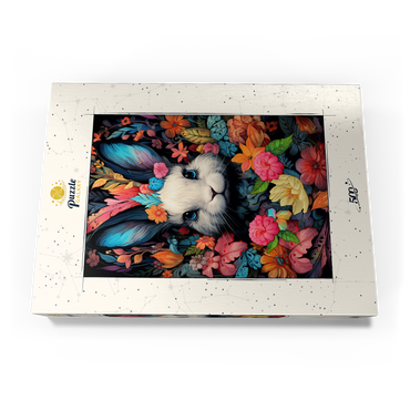 Darstellung des Puzzle Motivs Whimsical Bunny in a Floral Wonderland 500 Puzzle Schachtel Ansicht3