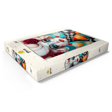 Darstellung des Puzzle Motivs Whimsical Woman with Cupcake and Surreal Makeup 200 Puzzle Schachtel Ansicht1