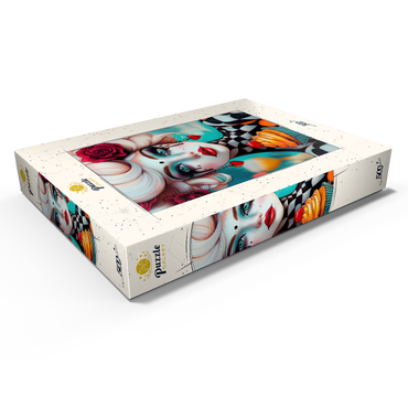 Darstellung des Puzzle Motivs Whimsical Woman with Cupcake and Surreal Makeup 500 Puzzle Schachtel Ansicht1
