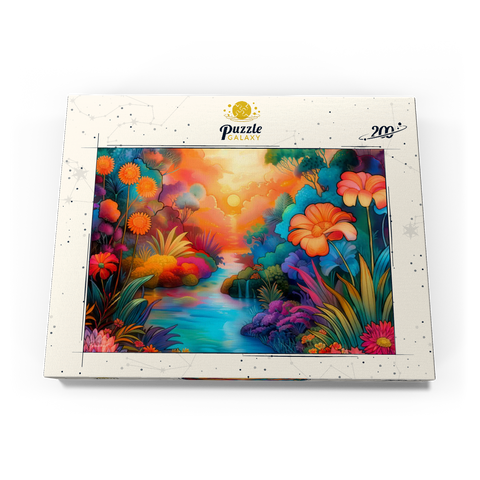 Darstellung des Puzzle Motivs Fantasy River Valley mit lebhaftem Sonnenuntergang Fantasy River Valley with Vibrant Sunset 200 Puzzle Schachtel Ansicht3