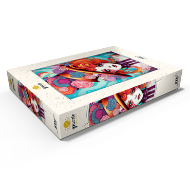 Darstellung des Puzzle Motivs Whimsical Rose Hat and Fiery Hair Portrait 1000 Puzzle Schachtel Ansicht1