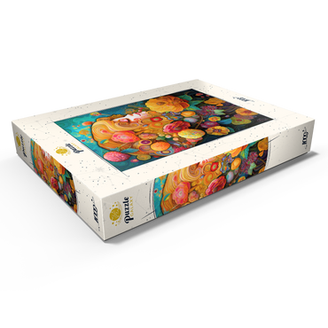 Darstellung des Puzzle Motivs Golden Floral Dreams in Swirling Harmony 1000 Puzzle Schachtel Ansicht1