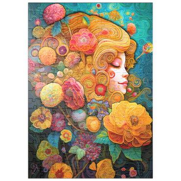 Darstellung des Puzzle Motivs puzzleplate Golden Floral Dreams in Swirling Harmony 200 Puzzle