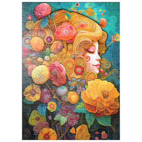 Darstellung des Puzzle Motivs Goldene Blumenträume in wirbelnder Harmonie - Puzzleteile: 200