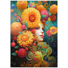 Darstellung des Puzzle Motivs Sonnenbeschienene Blüten und Himbeerträume - Puzzleteile: 1000