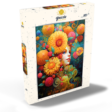 Darstellung des Puzzle Motivs Sunlit Blossoms and Raspberry Dreams 100 Puzzle Schachtel Ansicht2