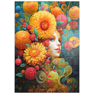 Darstellung des Puzzle Motivs puzzleplate Sunlit Blossoms and Raspberry Dreams 100 Puzzle