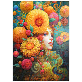 Darstellung des Puzzle Motivs Sonnenbeschienene Blüten und Himbeerträume - Puzzleteile: 100