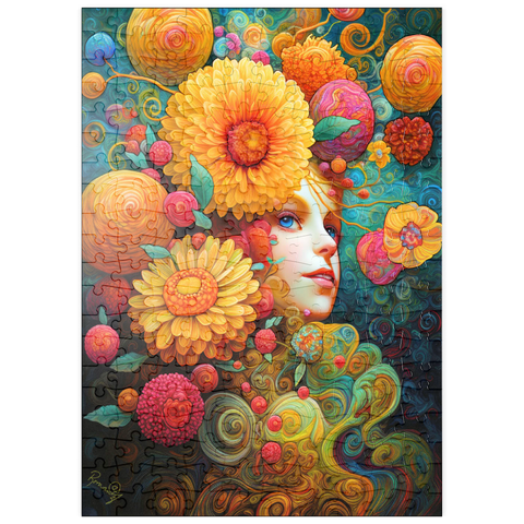 Darstellung des Puzzle Motivs Sonnenbeschienene Blüten und Himbeerträume puzzleplate Sunlit Blossoms and Raspberry Dreams 200 Puzzle