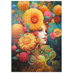 Darstellung des Puzzle Motivs Sonnenbeschienene Blüten und Himbeerträume - Puzzleteile: 500