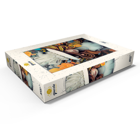 Darstellung des Puzzle Motivs Mystische Frau mit weißem Federhut - Puzzleteile: 1000