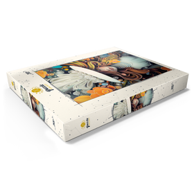 Darstellung des Puzzle Motivs Mystische Frau mit weißem Federhut - Puzzleteile: 200