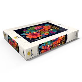 Alternative Darstellung des Puzzle-Motivs Bunte Kolibris mit tropischen Blumen – Puzzleteile: 500