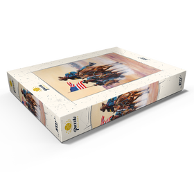 Darstellung des Puzzle Motivs Afroamerikanische Buffalo Soldiers auf einem Marsch durch die Wüste - Puzzleteile: 1000