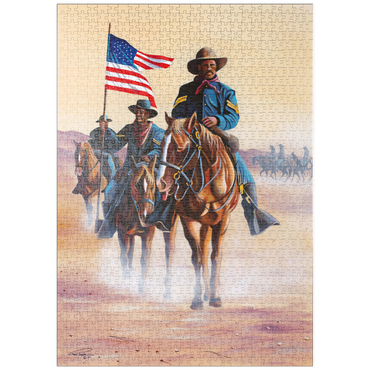 Darstellung des Puzzle Motivs puzzleplate African American Buffalo Soldiers in Desert March 1000 Puzzle