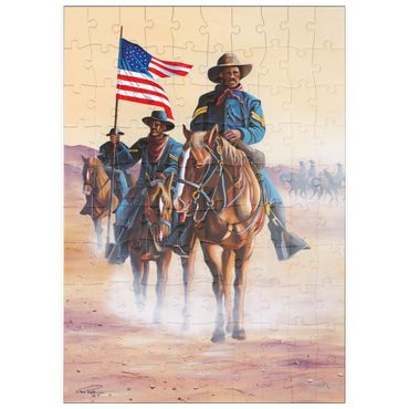 Darstellung des Puzzle Motivs puzzleplate African American Buffalo Soldiers in Desert March 100 Puzzle