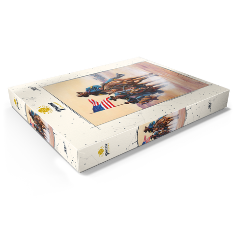 Darstellung des Puzzle Motivs Afroamerikanische Buffalo Soldiers auf einem Marsch durch die Wüste African American Buffalo Soldiers in Desert March 200 Puzzle Schachtel Ansicht1