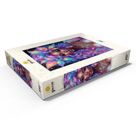 Alternative Darstellung des Puzzle-Motivs Himmlische Göttin mit Regenbogenhaaren und kosmischem Schmuck – Puzzleteile: 1000
