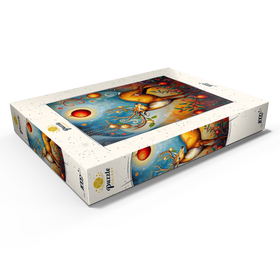 Alternative Darstellung des Puzzle-Motivs Festlicher Weihnachtshirsch mit Ornamenten und Stechpalmen – Puzzleteile: 1000