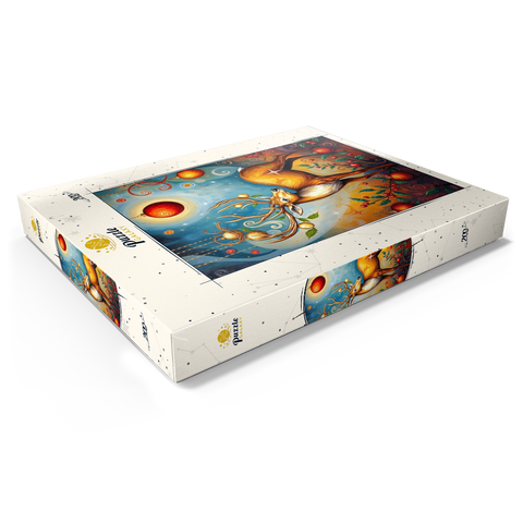 Darstellung des Puzzle Motivs Festlicher Weihnachtshirsch mit Ornamenten und Stechpalmen Festive Christmas Deer with Ornaments and Holly 200 Puzzle Schachtel Ansicht1