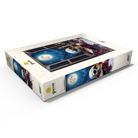 Alternative Darstellung des Puzzle-Motivs Mystisches Stillleben mit Totenkopf, Kerzen und Vollmond – Puzzleteile: 1000