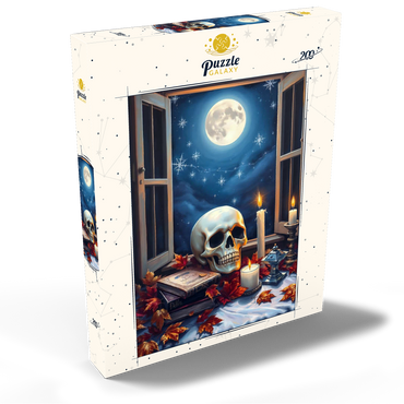 Darstellung des Puzzle Motivs Mystical Still Life with Skull, Candles, and Full Moon 200 Puzzle Schachtel Ansicht2