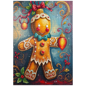 Darstellung des Puzzle-Motivs Festliche Lebkuchen-Verzierung mit Weihnachtsdekor – Puzzleteile: 1000