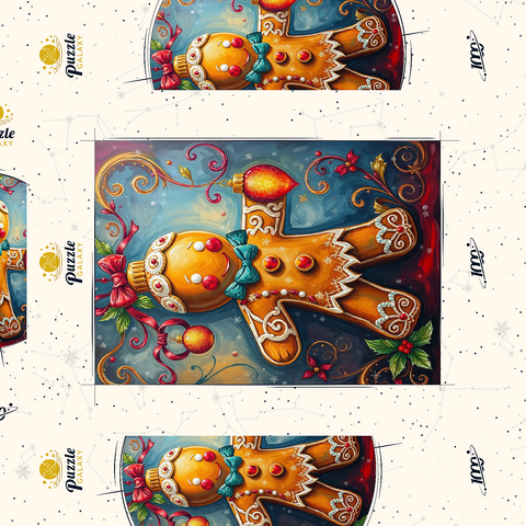 Darstellung des Puzzle Motivs Festliche Lebkuchen-Verzierung mit Weihnachtsdekor Festive Gingerbread Ornament with Holiday Decor 1000 Puzzle Schachtel 3D Modell