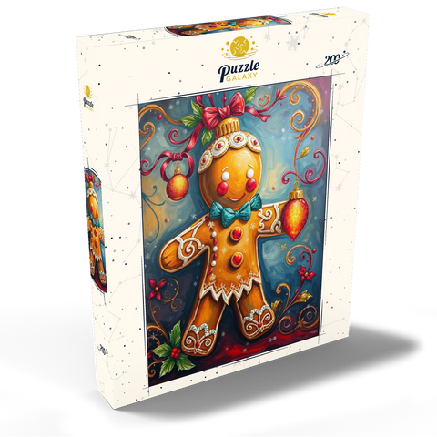 Darstellung des Puzzle Motivs Festliche Lebkuchen-Verzierung mit Weihnachtsdekor Festive Gingerbread Ornament with Holiday Decor 200 Puzzle Schachtel Ansicht2