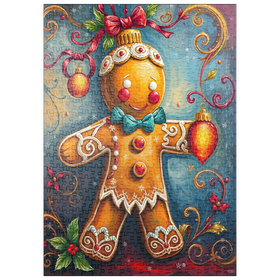 Darstellung des Puzzle Motivs Festliche Lebkuchen-Verzierung mit Weihnachtsdekor - Puzzleteile: 500